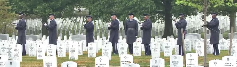 Honor Guard members in cemetery